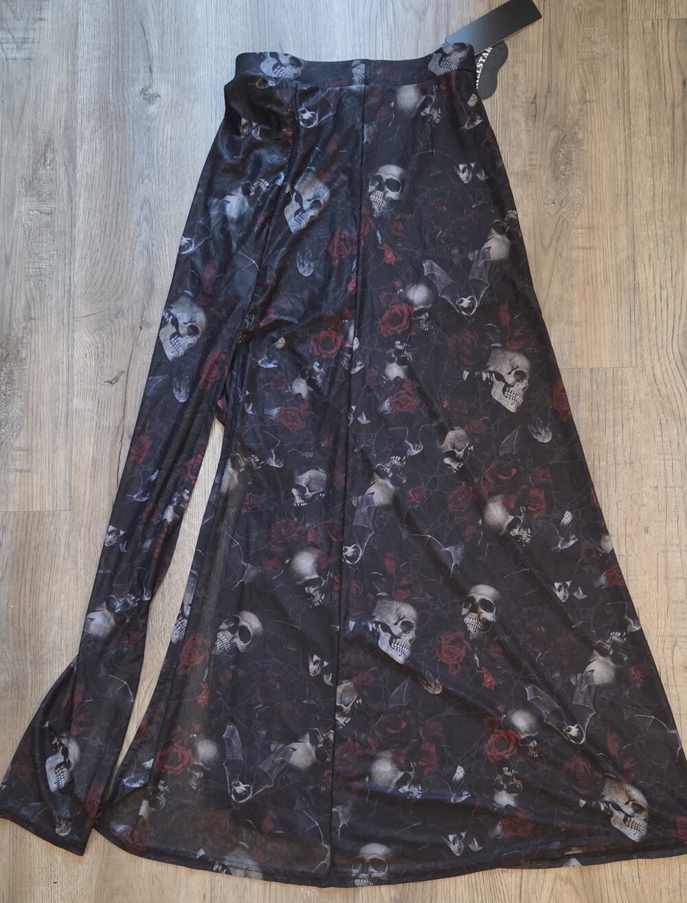 NWT Killstar Kleodora Gothic Black Sheer Skull & Rose Maxi Skirt, XS - Picture 5 of 15